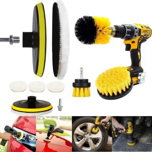 AEE® 9'lu Matkap Ucu Fırça Seti Temizleme Parlatma Pasta Cila Jant Tekerlik Far Araba Araç Oto Temizlik Fırçası Seti Banyo Fayans Mutfak Duşakabin Tuvalet Halı Temizleme Kiti Parke Fayans Parlatma – MegTR