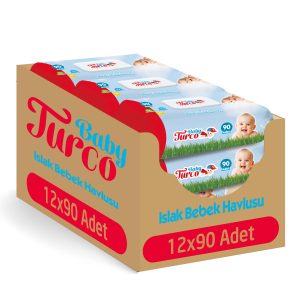 Baby Turco Islak Havlu 12 x 90 (1080 Yaprak) – MegTR