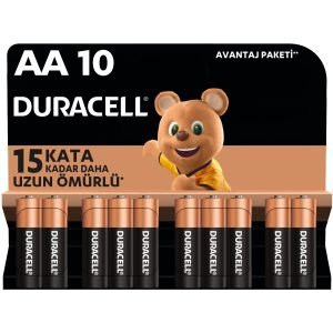 Duracell AA Alkalin Kalem Pil (10'lu paket) 1,5 V LR6/MN1500 – MegTR