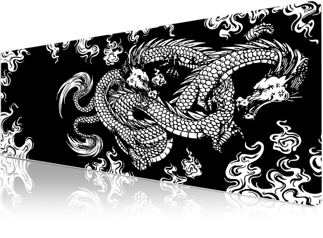 Klasse Pro – 10 Farklı Model Dikişli Kenar 90×40 cm Oyuncu Gaming Mouse Pad (Dragon Knot, 90×40 cm) – MegTR