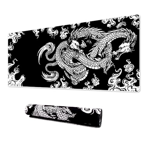 Klasse Pro – 10 Farklı Model Dikişli Kenar 90×40 cm Oyuncu Gaming Mouse Pad (Dragon Knot, 90×40 cm) – MegTR