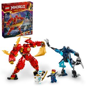 LEGO NINJAGO Kai’nin Ateş Elementi Robotu 71808 – 7 Yaş ve Üzeri Kız ve Erkek Çocuklar için Doğum Günü Hediyesi Fikri, Kai, Zane, Jordana Minifigürleri İçeren Yaratıcı Oyuncak Yapım Seti (322 Parça) – MegTR