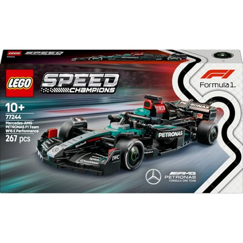 LEGO Speed Champions Mercedes-AMG F1 W15 Yarış Arabası 77244 – 10 Yaş ve Üzeri Kız ve Erkek Çocukları için Koleksiyonluk Sürücü Minifigürü İçeren Yapım Seti ve Sergileme Seti (267 Parça) – MegTR