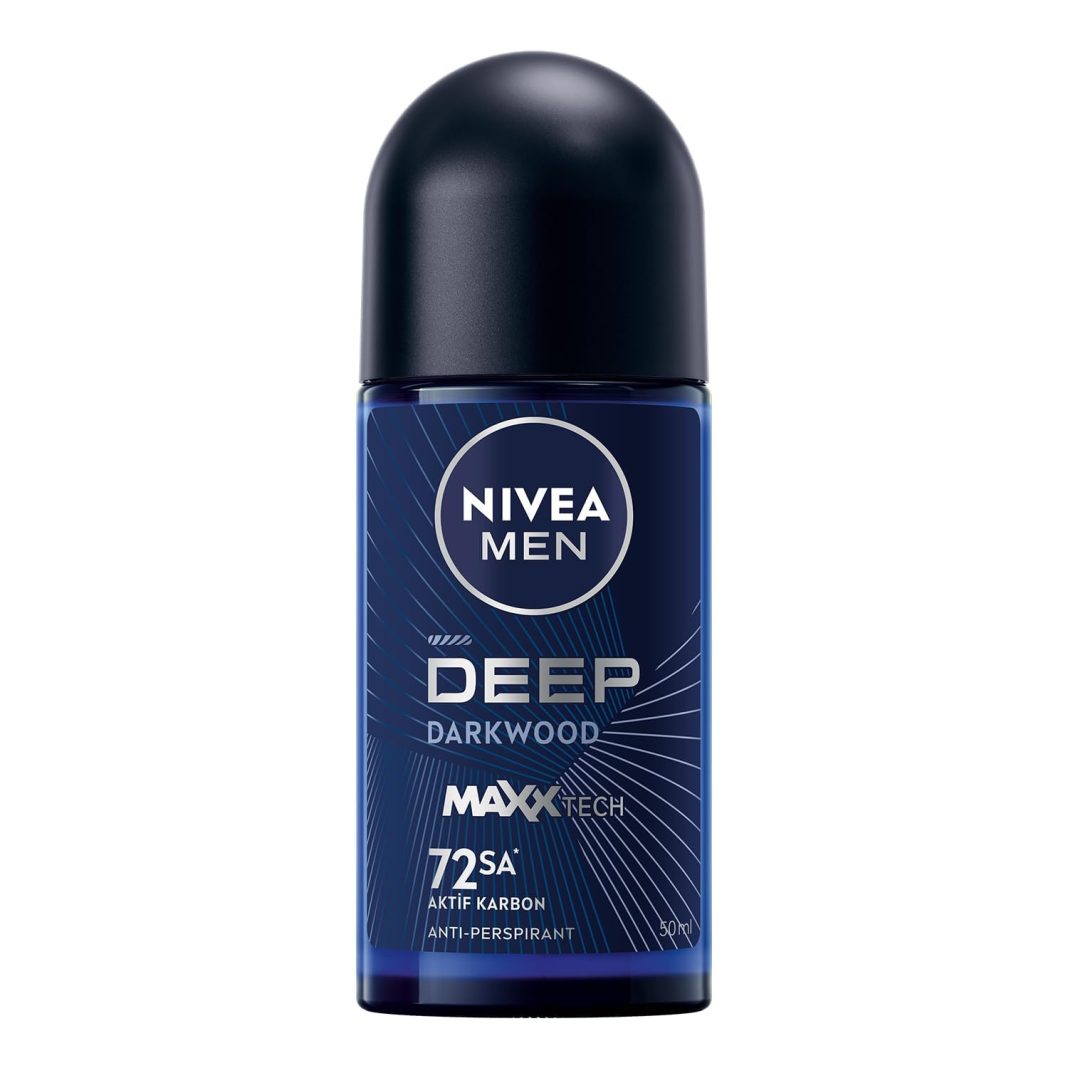 NIVEA MEN Erkek Roll on Deodorant Deep Dimension 50 ml,72 Saat Ter ve Ter Kokusuna Karşı Koruma,Maskülen Ferah Koku,Aktif Karbon,Yapışkan His Bırakmaz – MegTR