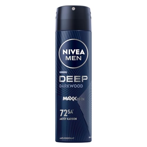 NIVEA MEN Erkek Sprey Deodorant Deep Dimension Darkwood 150ml, 72 Saat Anti-Perspirant Koruma, Maskülen Koku – MegTR