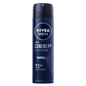 NIVEA MEN Erkek Sprey Deodorant Deep Dimension Darkwood 150ml, 72 Saat Anti-Perspirant Koruma, Maskülen Koku – MegTR