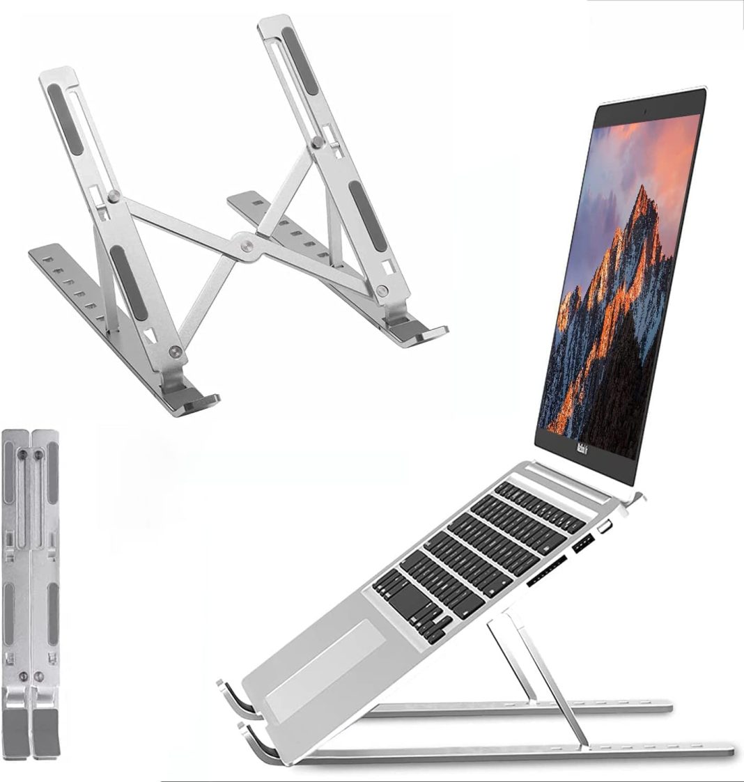 OBEV Taşınabilir Laptop Stant Bilgisayar Stant Notebook Stant Tüm Laptoplarla Uyumlu Bilgisayar Standı Taşınabilir Metal Kaymaz Stant Dizüstü Bilgisayar Stantları Stantı – MegTR
