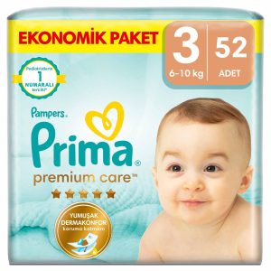 Prima Bebek Bezi Premium Care 3 Beden 52 Adet Midi Jumbo Paket – MegTR