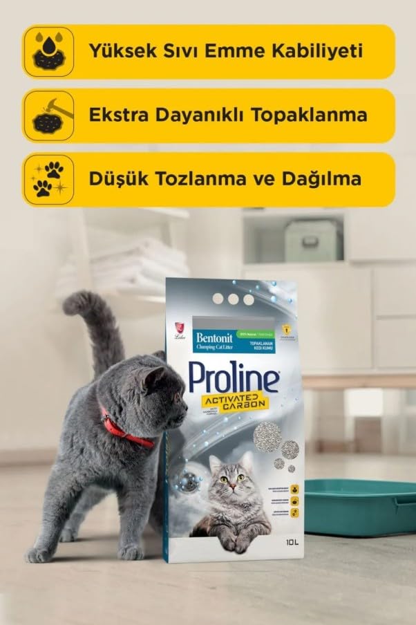 Proline Aktif Karbonlu Topaklanan Kedi Kumu 10 Lt – MegTR