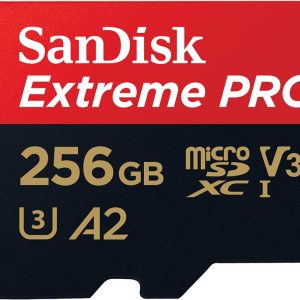 SanDisk 256 GB Extreme PRO microSDXC kartı + SD adaptörü + RescuePRO Deluxe, 200 MB/sn'ye kadar, A2 App Performance, UHS-I, Class 10, U3, V30 – MegTR