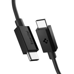 Spigen USB-C to USB-C 1 Metre Kablo 60W Güç/PPS 2.0 Desteği Super Hızlı Şarj / 480 Mbps Data Aktarım Hızı Type-C Ekstra Dayanıklı Black – ACA08718 – MegTR