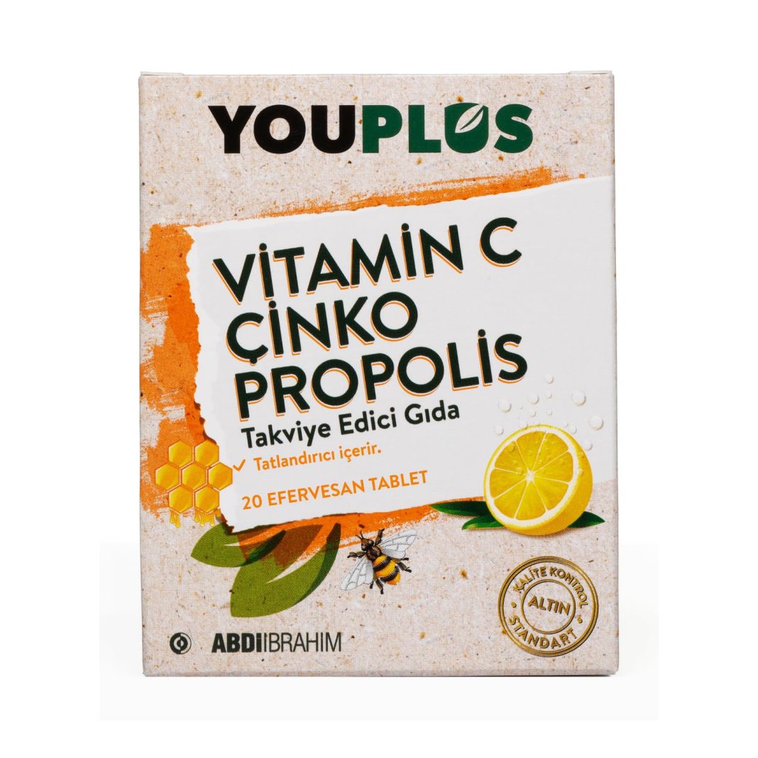 Youplus Vitamin C, Çinko & Propolis 20 Efervesan Tablet – MegTR