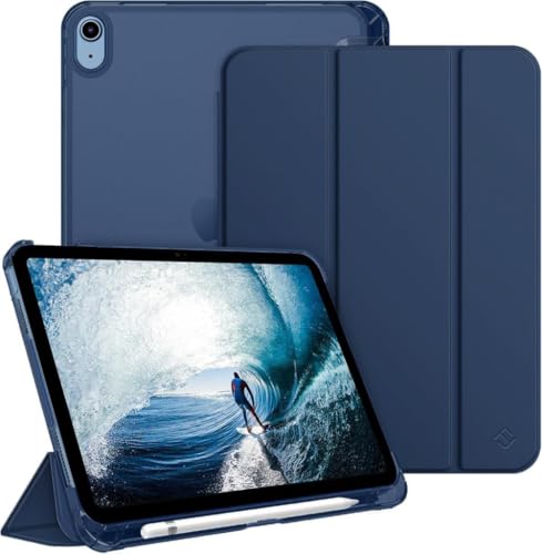 Apple iPad 11.Nesil A16 11inç/10.Nesil 10.9inç ile uyumlu Kılıf Flip Cover Kalem Bölmeli PC Case Lacivert – MegTR