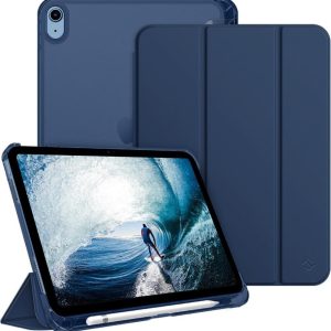 Apple iPad 11.Nesil A16 11inç/10.Nesil 10.9inç ile uyumlu Kılıf Flip Cover Kalem Bölmeli PC Case Lacivert – MegTR