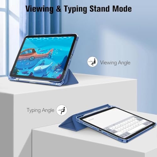Apple iPad 11.Nesil A16 11inç/10.Nesil 10.9inç ile uyumlu Kılıf Flip Cover Kalem Bölmeli PC Case Lacivert – MegTR