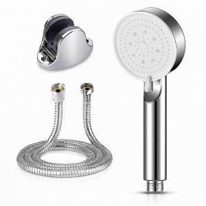 Busstier Turbo Duş Başlığı, Yüksek Basınçlı El Duşu, 5 Fonksiyonlu Duş Başlığı (Krom Turbo Set) – MegTR