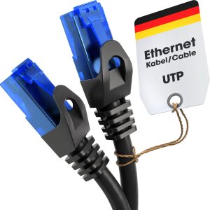 KabelDirekt – Ethernet Kablosu, Ağ Kablosu, LAN – 15m – 0,25-30m arasında mevcuttur (10Gbps, Gigabit Ağlar için Fiber Hızı, RJ45 ile Switch/Router/Modem, siyah/mavi) – MegTR