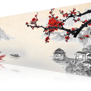 Klasse Pro – 10 Farklı Model Dikişli Kenar 90×40 cm Oyuncu Gaming Mouse Pad (Cherry Blossom, 90×40 cm) – MegTR