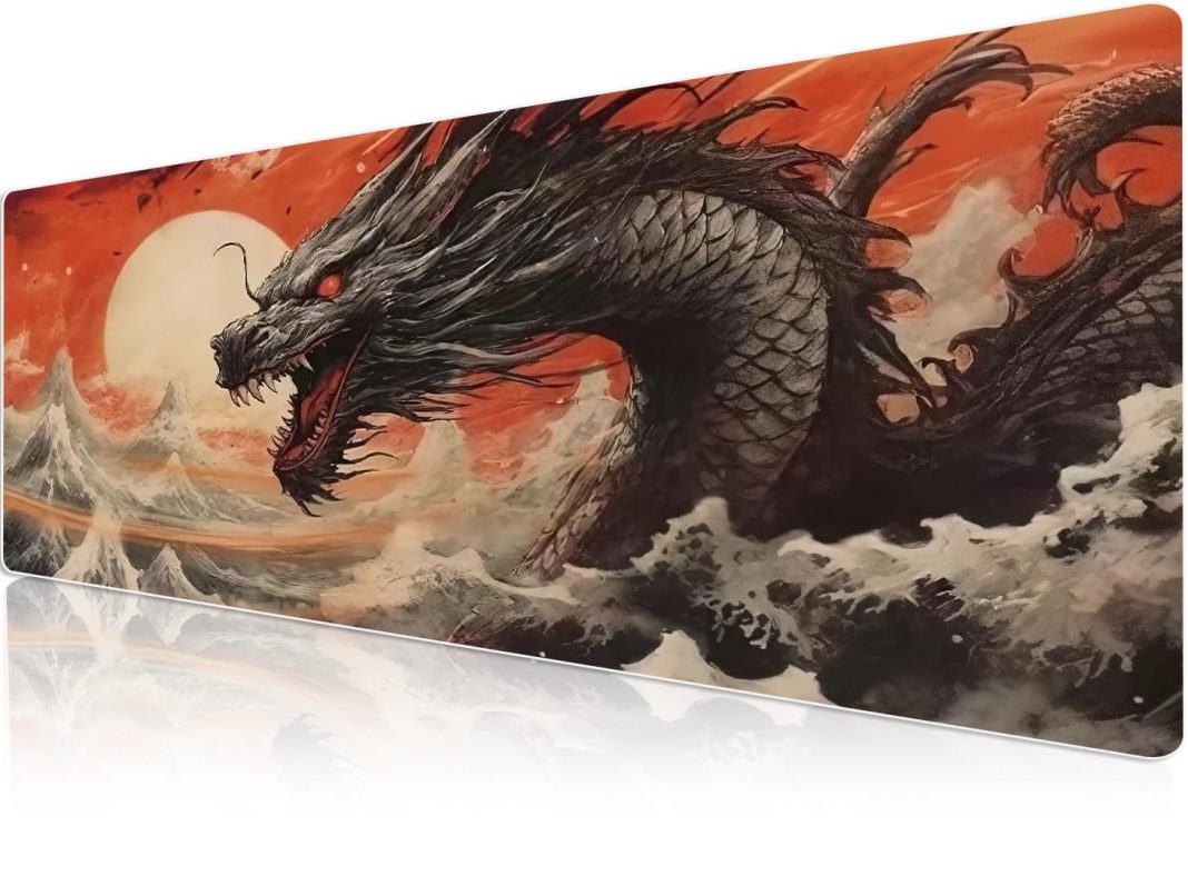 Klasse Pro – 10 Farklı Model Dikişli Kenar 90×40 cm Oyuncu Gaming Mouse Pad (Drake Dawn, 90×40 cm) – MegTR