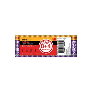 Kodak 12 Adet Çinko Karbon ince Pil (AAA) – 30413153 – MegTR