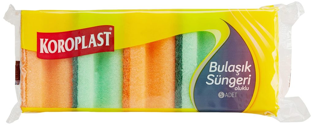 Koroplast Çift Taraflı Oluklu Bulaşık Süngeri 5'li, Çizik & İz Bırakmaz, Yağ ve Leke Çıkarıcı Mutfak Temizlik Süngeri, Tava, Tencere, Tabak, Bardak, Çatal, Bıçak, Ocak, Tezgah, Cam & Seramik Yüzeyler – MegTR