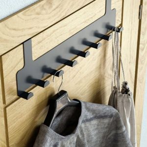 Orret Home Metal Mat Siyah Kapı Arkası Askılık – 8 Kancalı Amerikan Tipi Organizer Askı, Banyo ve Oda Kapıları İçin Pratik Askılık, Delmeden Montajlı Kapı Arkası Askı (Siyah) – MegTR