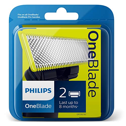 Philips OneBlade 2'li Yedek Bıçak, Tüm OneBlade Modelleriyle Uyumlu, 4 Aya Kadar Dayanıklı Bıçaklar, QP220/51 – MegTR