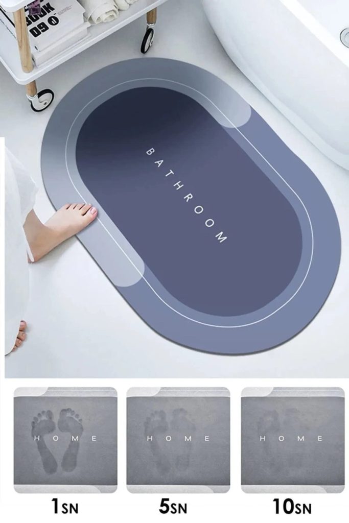 Sihirli Paspas Su Emici Banyo Paspası Kaymaz Tabanlı Abdest Paspası 3,5 Mm 40x60cm – MegTR