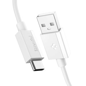 Spigen USB-A to USB-C 1 Metre Kablo 60W Güç/Hızlı Şarj / 480 Mbps Data Aktarım Hızı Type-C Ekstra Dayanıklı White – ACA08715 – MegTR