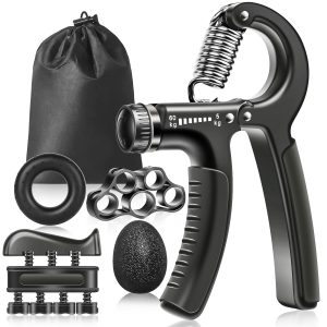 Vicloon 5 Parça Set Kavrama Güçlendirici, 5-60 kg Ayarlanabilir El Kavrama Güçlendirici, Monitörlü, Parmak Sedyesi, Stres Giderici Kavrama Topu, Sporcular ve Müzisyenler için – MegTR