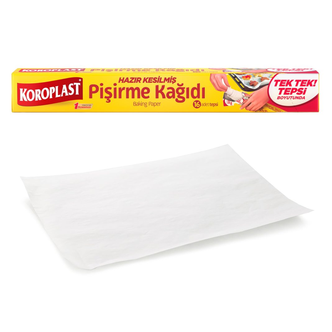 Koroplast Hazır Kesilmiş Pişirme Kağıdı 16 adet 42×37 cm, Helal Sertifikalı BPA İçermez, Fırında Tavuk, Et, Tatlı, Börek Pişirmek için Yüksek Isıya Dayanıklı Hazır Fırın Pişirme Kağıdı Yapışmaz Yanmaz – MegTR