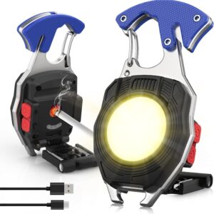 Orret Home Çok Fonksiyonlu Mini El Feneri – COB Anahtarlık Tipi, 7 Modlu 800 Lümen Işık, USB Type-C Şarjlı, Kamp Ateş Başlatıcı, Düdük, Jilet, Şişe Açacağı, Acil Durum ve Outdoor Kullanım İçin – MegTR