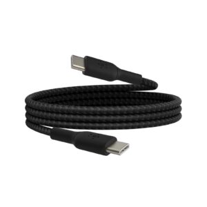 Belkin Boost Charge Örgülü USB-C, Hızlı Şarj Cihazı, USB-C Şarj Kablosu, iPhone 16, 15, Samsung Galaxy S24, S23, Pixel, iPad, MacBook, Nintendo ve Daha Fazlası için Hızlı Şarj, 1 Metre, Siyah – MegTR