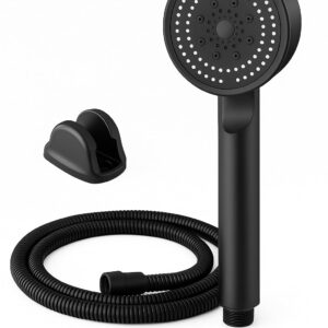 Busstier Turbo Duş Başlığı, Yüksek Basınçlı El Duşu, 5 Fonksiyonlu Duş Başlığı (Siyah Turbo Set) – MegTR