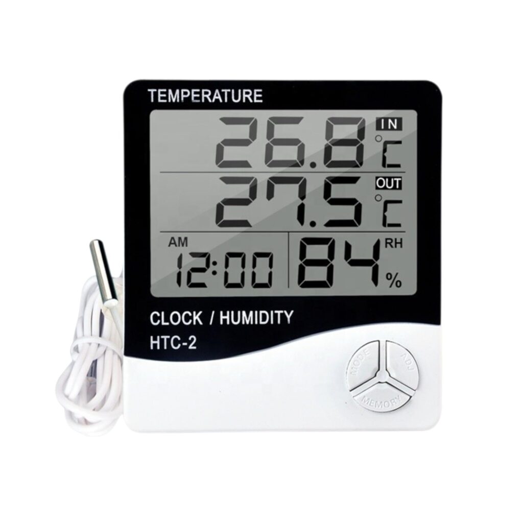 HTC-2 Dijital Termometre Sıcaklık Ve Nem Ölçer Higrometre Masa Alarm, Problu Dijital Termometre, Problu Sıcaklık ve Nem Ölçer – MegTR