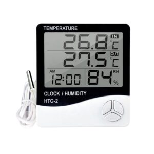 HTC-2 Dijital Termometre Sıcaklık Ve Nem Ölçer Higrometre Masa Alarm, Problu Dijital Termometre, Problu Sıcaklık ve Nem Ölçer – MegTR