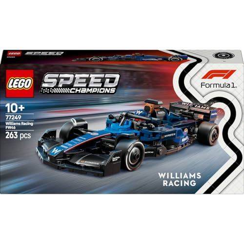 LEGO Speed Champions Williams Racing FW46 F1 Yarış Arabası 77249 – 10 Yaş ve Üzeri Kız ve Erkek Çocukları ile Yetişkin Motorseverler için Sürücü Minifigürü İçeren Yapım ve Sergileme Seti (263 Parça) – MegTR