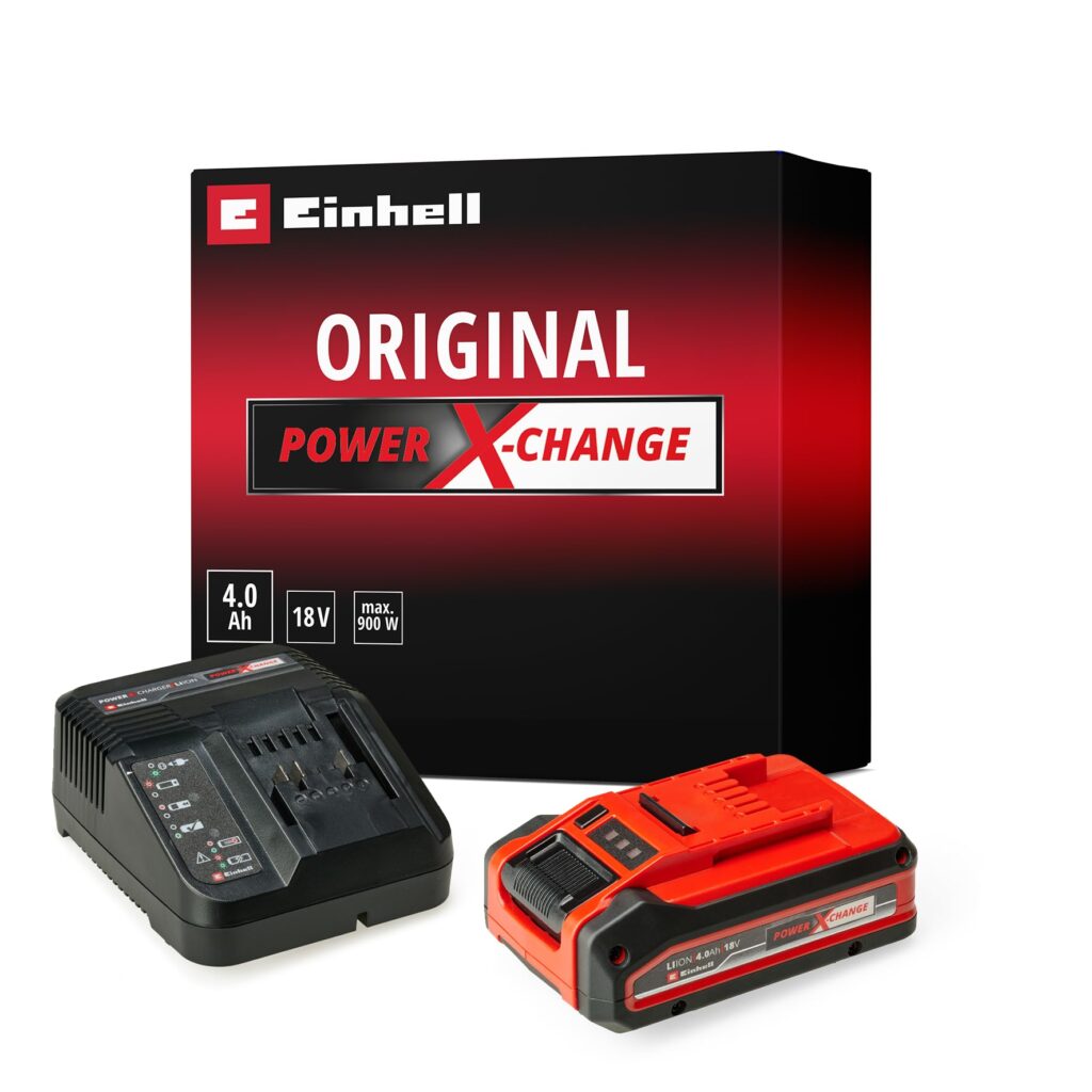 Orijinal Einhell Akü ve Şarj Cihazı Başlangıç Kiti Power X-Change (Akü, Li-Ion, 18 V, 4.0 Ah Akü ve Hızlı Şarj Cihazı, Tüm Power X-Change cihazları ile uyumlu) – MegTR