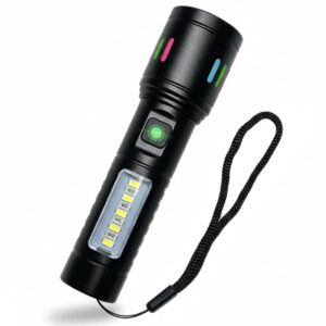 Orret Home 2000 Lümen Şarjlı El Feneri – 6 Işık Modlu Metal Kasalı, Zoom Özellikli, Type-C Şarj Girişli, Suya Dayanıklı Güçlü Led Fener, Kamp ve Acil Durum Aydınlatma Lambası – MegTR