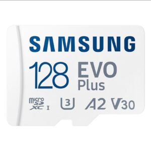 Samsung EVO Plus microSDXC Hafıza Kartı 128 GB, 160 MB/s, U3, V30, A2, ‎MB-MC128SA/TR (2024 Serisi) Beyaz – MegTR