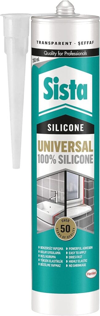 Sista Silikon Mastik Universal, Çeşitli Yapı Elemanlarının Dolgusu ve Yapıştırılması için Güçlü Yapıştırıcı, Solventsiz, Çok amaçlı Yapı Malzemesi, 1x280ml – MegTR