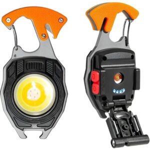 Jouis El Feneri Mini Kamp, Sos,Acil Durum,Bekçi, Polis,Asker, Güvenlik El Feneri, 7 modlu, USB Sarjlı Çok Fonksiyonlu Hayati İdame Lambası – MegTR