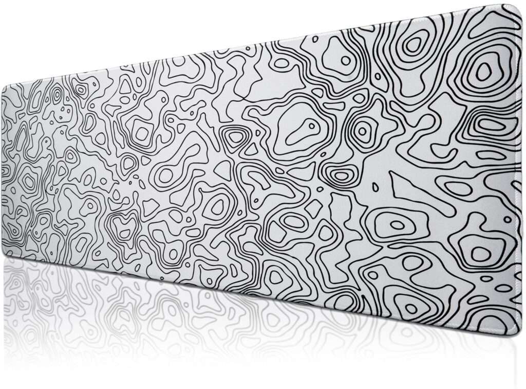 Klasse Pro – 6 Farklı Model Dikişli Kenar 70×30 cm Oyuncu Gaming Mouse Pad (White Map Lines) – MegTR