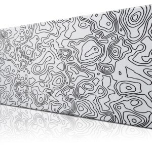 Klasse Pro – 6 Farklı Model Dikişli Kenar 70×30 cm Oyuncu Gaming Mouse Pad (White Map Lines) – MegTR