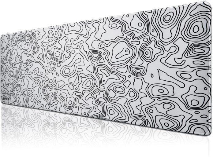 Klasse Pro – 6 Farklı Model Dikişli Kenar 70×30 cm Oyuncu Gaming Mouse Pad (White Map Lines) – MegTR