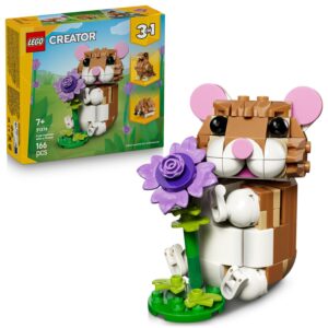 LEGO Creator 3’ü 1 Arada Sevimli Hamster ile Çiçek 31376 – 7 Yaş ve Üzeri Kız ve Erkek Çocuklar için Kirpi veya Kartala Dönüşebilen Yaratıcı Oyuncak Yapım Seti, Eğlenceli Hediye Fikri (166 Parça) – MegTR