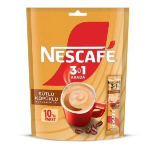 Nescafé 3'ü 1 Arada Sütlü Köpüklü Çözünebilir Kahve Karışımı 10'lu, 17,4 g – MegTR