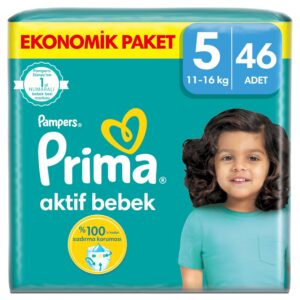 Prima Bebek Bezi Aktif Bebek 5 Beden 46 Adet Junior Fırsat Paketi – MegTR