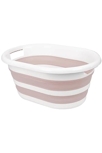 38 Litre Katlanabilir Silikon Çamaşır Sepeti Akordiyon Katlanır Sele Yer Kaplamayan Taşınabilir Ergonomik Kulplu Dayanıklı ve Hafif Depolama Sepeti Banyo ve Ev Kullanımı Kirli Sepeti (PEMBE, 38 LİTRE) – MegTR