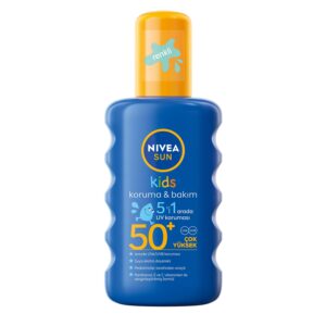 NIVEA SUN SPF50+ Çocuklar İçin Yüksek Güneş Koruyucu Vücut Spreyi 200ml,Ekstra Suya Dayanıklı,E&C Vitamini – MegTR